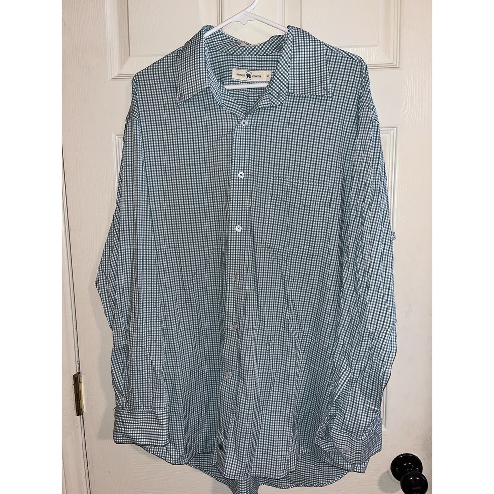Onward Reserve Shirt Mens size XL classic Green golf White Plaid performance
